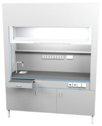 Шкаф вытяжной с сантехникой ШВ НВК 1800 ПЛАСТ+ (1800x716x2200)